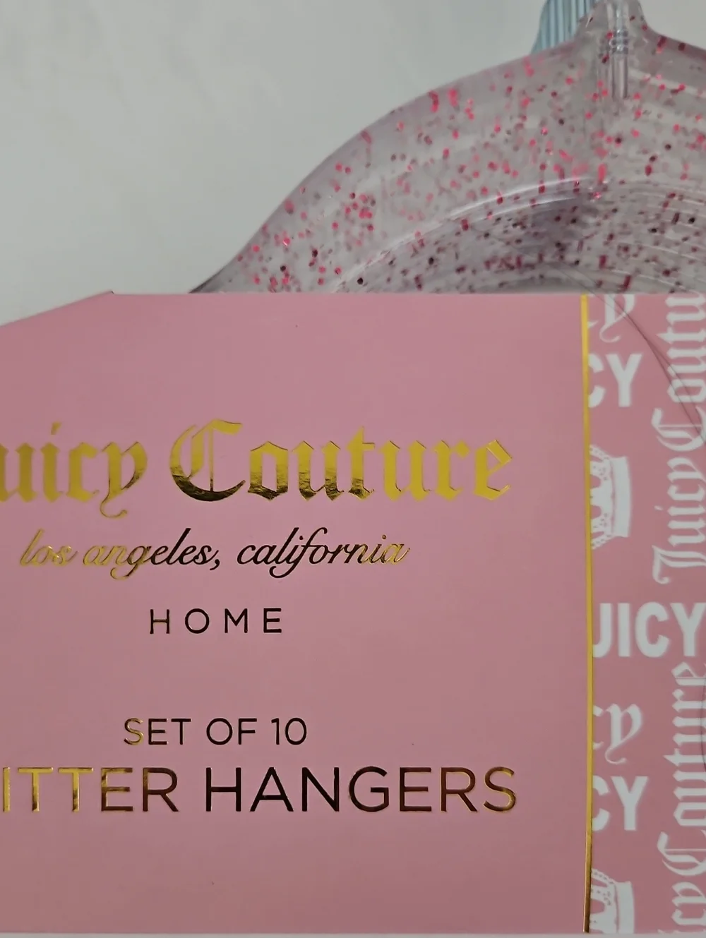 Juicy Couture NWT Pink Speckled Clear Hangers